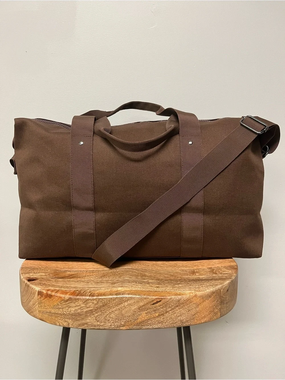Tommy Bahama Brown Canvas Weekender Duffel Bag